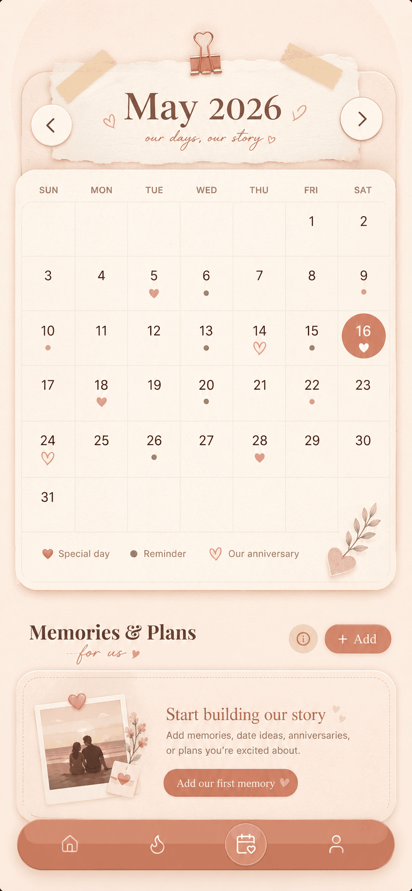 Amor shared calendar